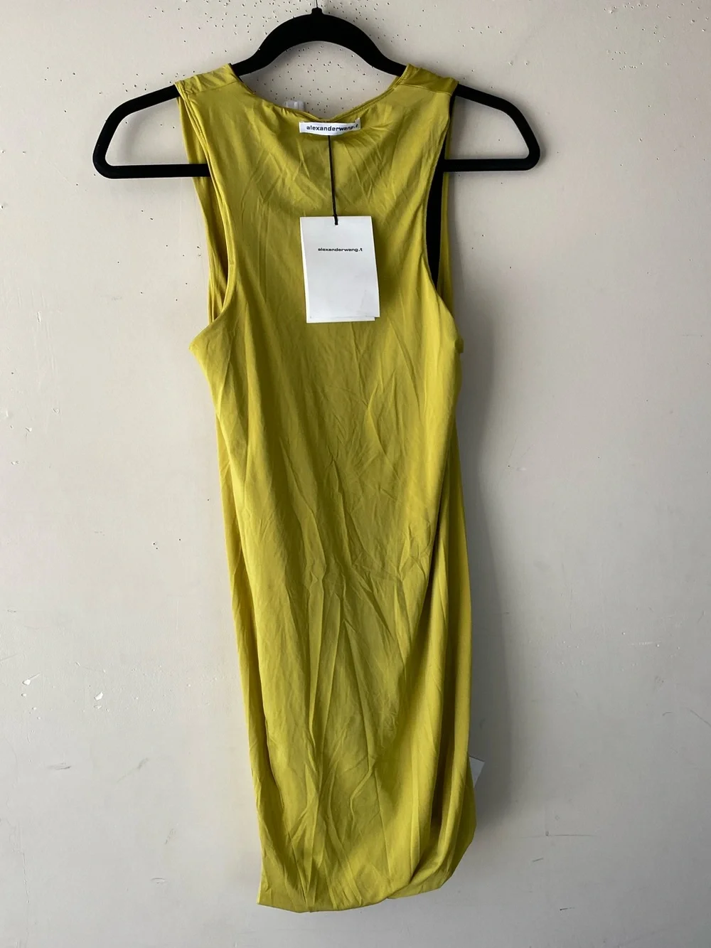 NWT Alexander Wang.T Reversible Sleeveless Swim Jersey Dress Charcoal Lime Small - Picture 3 of 13